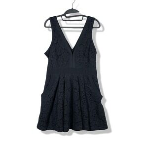 Free People Lace Mini Dress Women Medium Black Boho Romantic Coquette Gothic